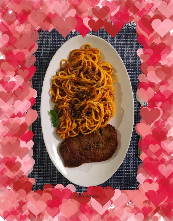 Pasta with tomato meat sauce