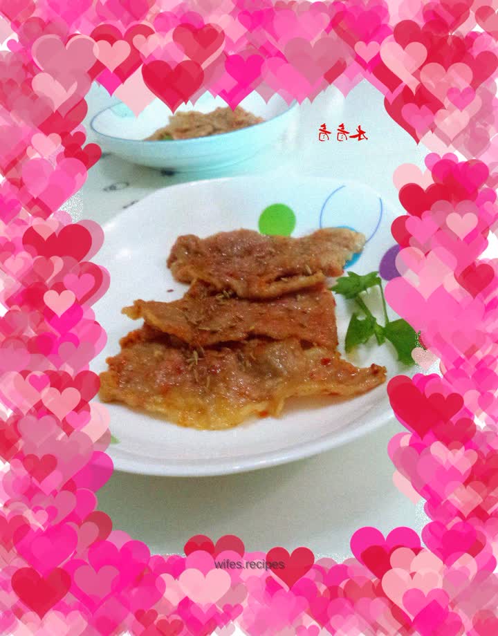 Cumin spiced pork slices