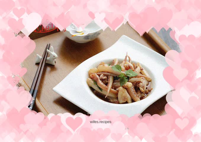 Three cups of squid tentacles