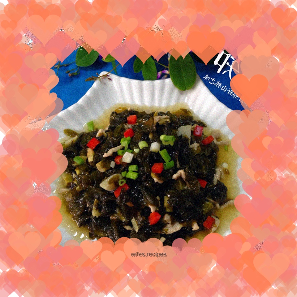 Shredded pork and ground vegetables