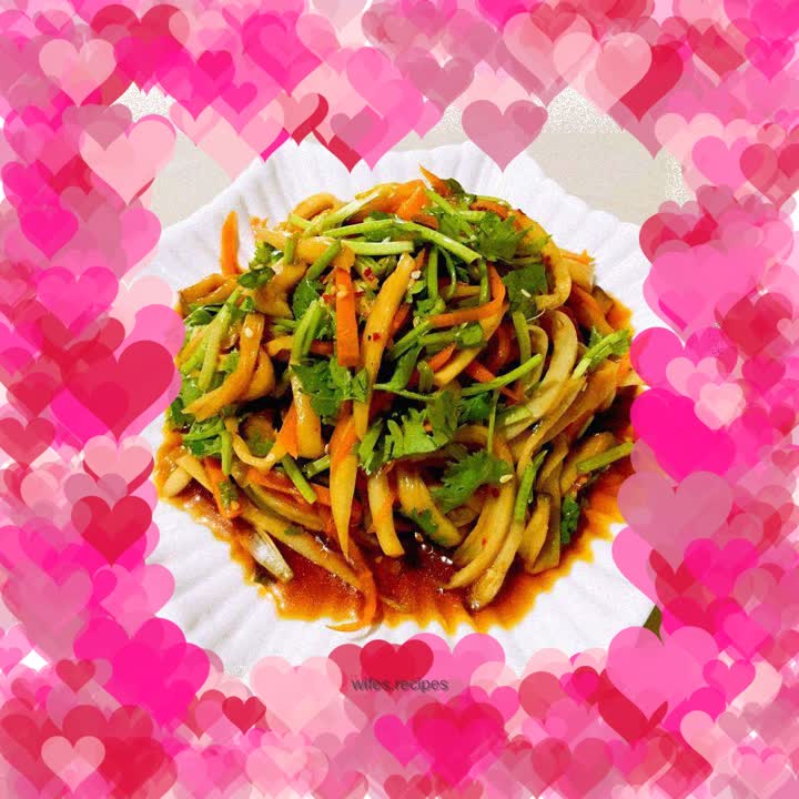 Shredded king oyster mushrooms