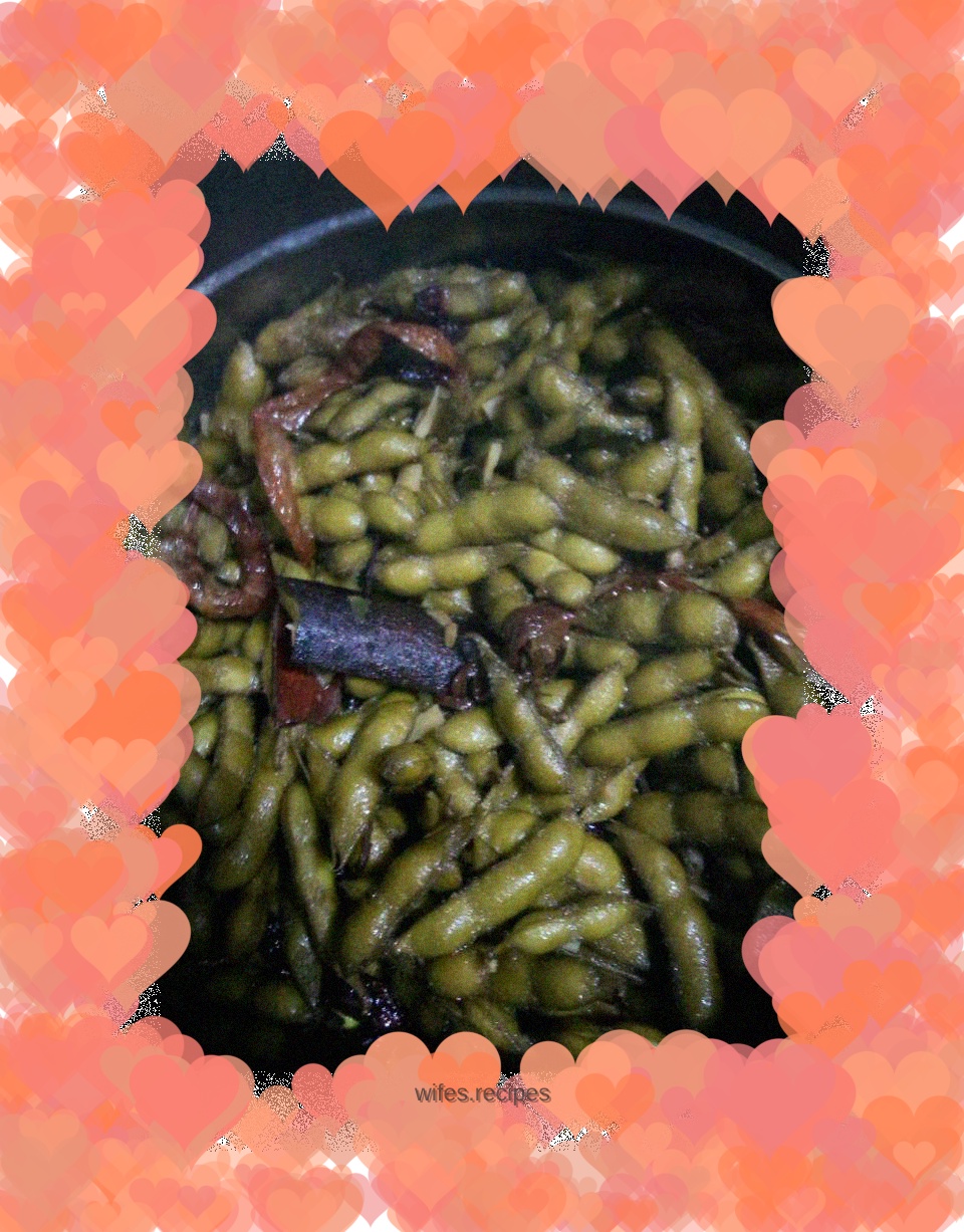 Beer braised edamame!
