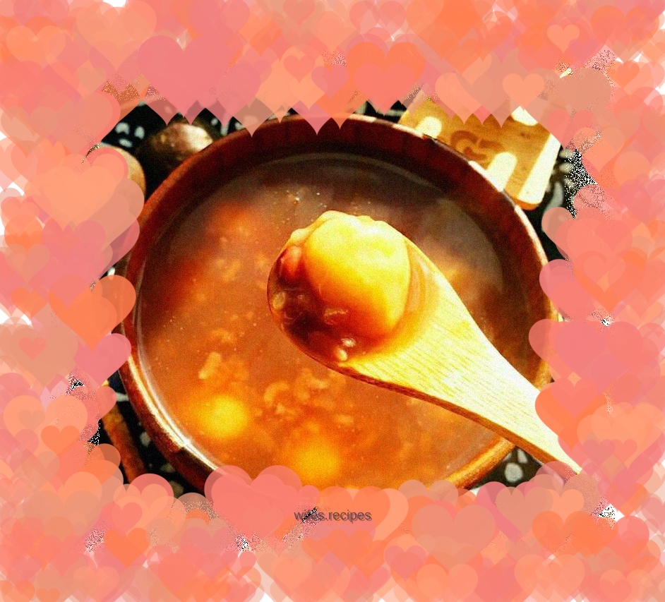 Red bean and glutinous rice ball porridge