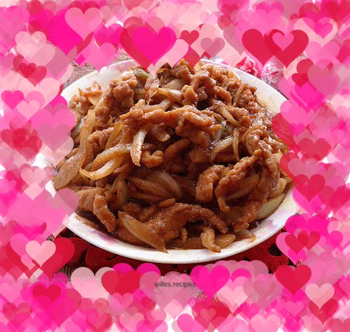 Fried shredded pork and onions