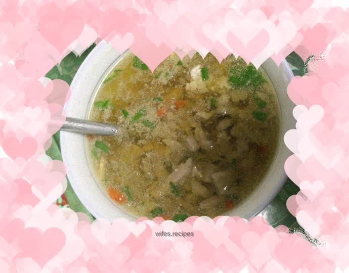 Pork liver and minced meat soup