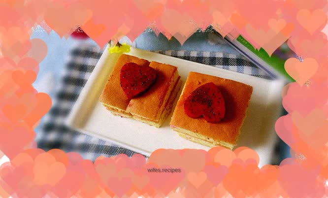 Dragon fruit chiffon cake