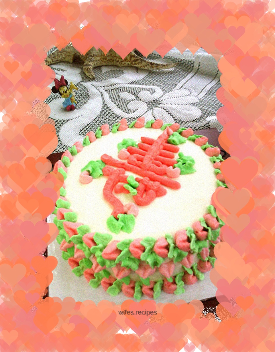 Decorated Cake: Peach Blossoms