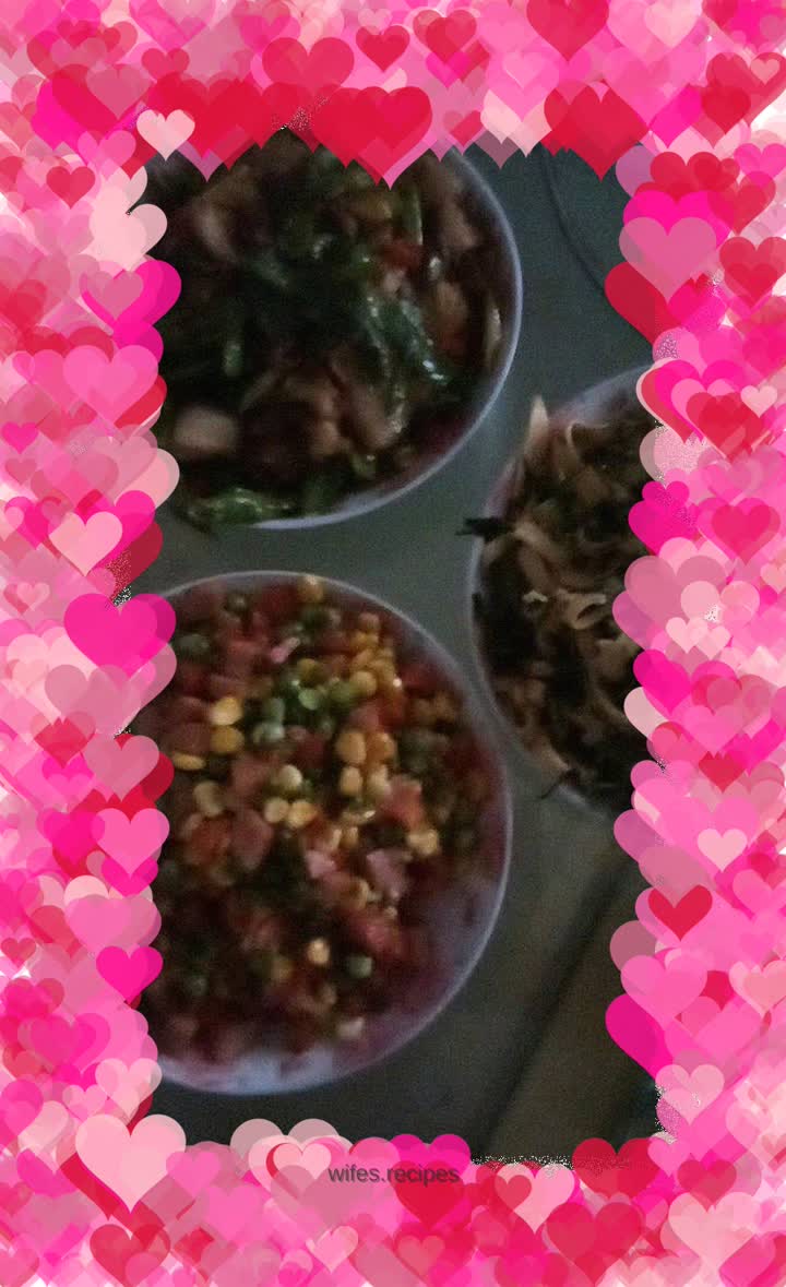 Fried Carrots with Green Beans, Corn
