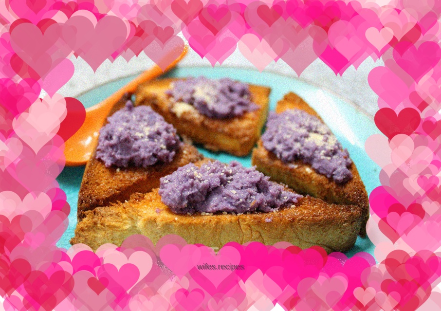 Vitality quick breakfast purple potato puree toast