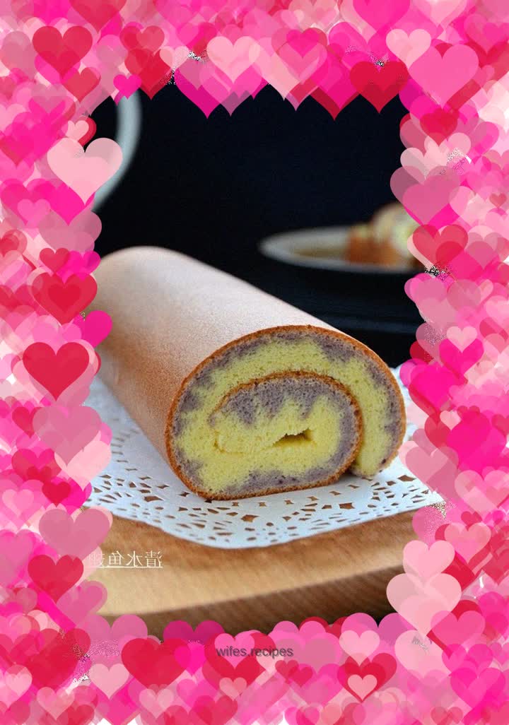 Purple sweet potato colorful cake roll