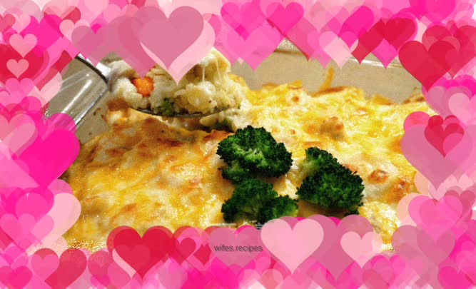 Double-Down Cheese Seafood Baked Rice