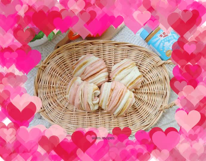 Two-color peanut butter flower roll❗️soft and salty, children’s favorite