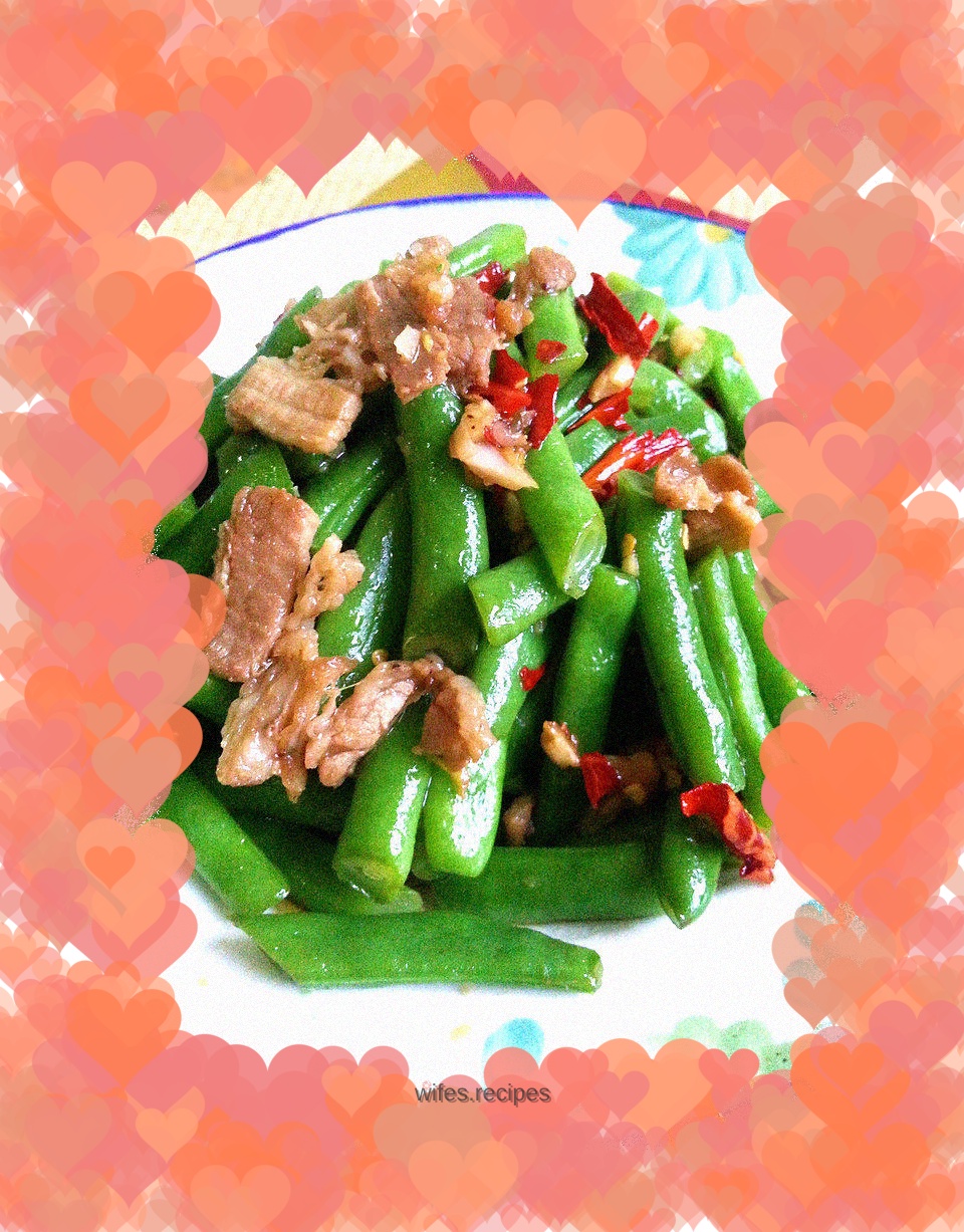 Stir-fried kidney beans with pork belly