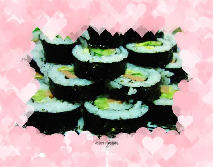 Meat floss sushi roll