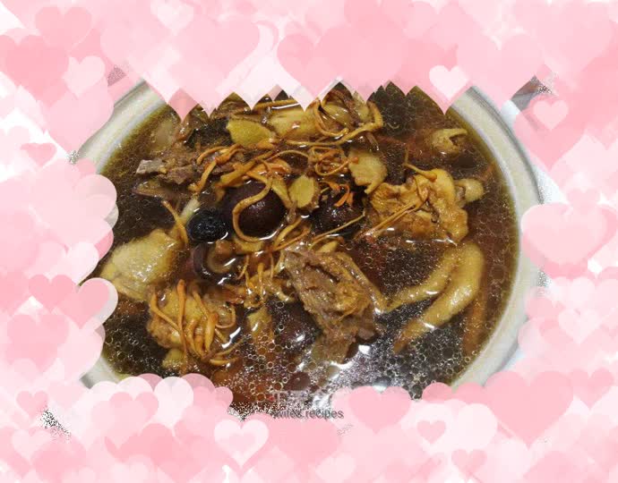 Stewed Chicken with Cordyceps, Flowers and Dendrobium