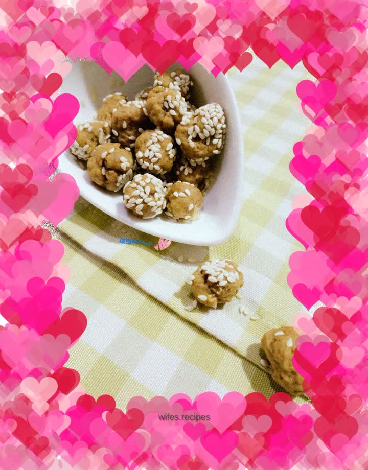 Crispy sesame beans~smiling cookie balls