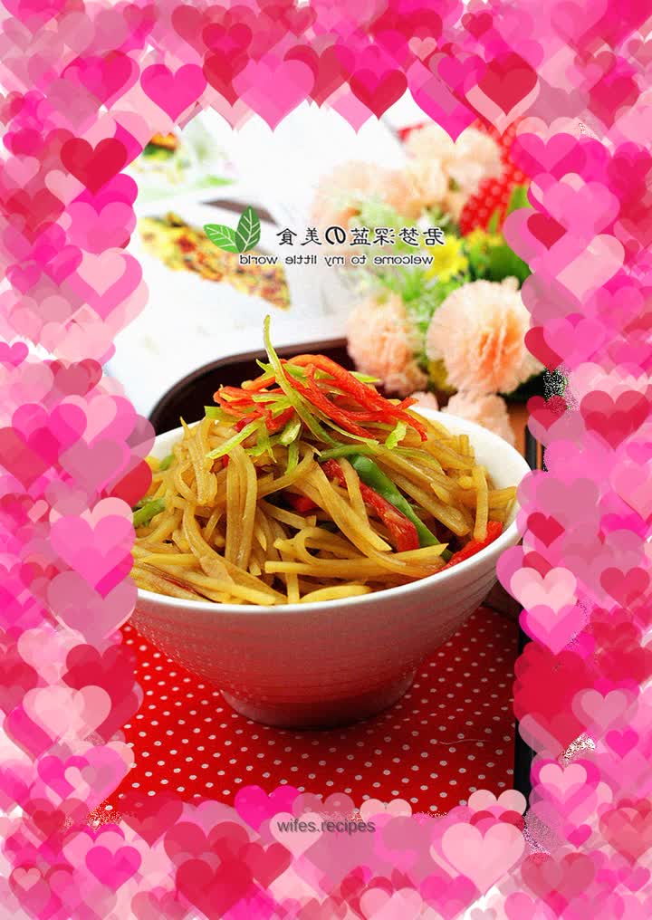 Shredded Potatoes with Double Peppers