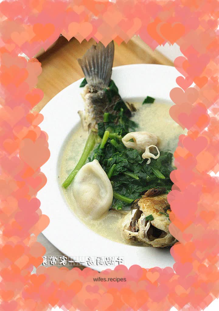 Fresh fish and spinach soup