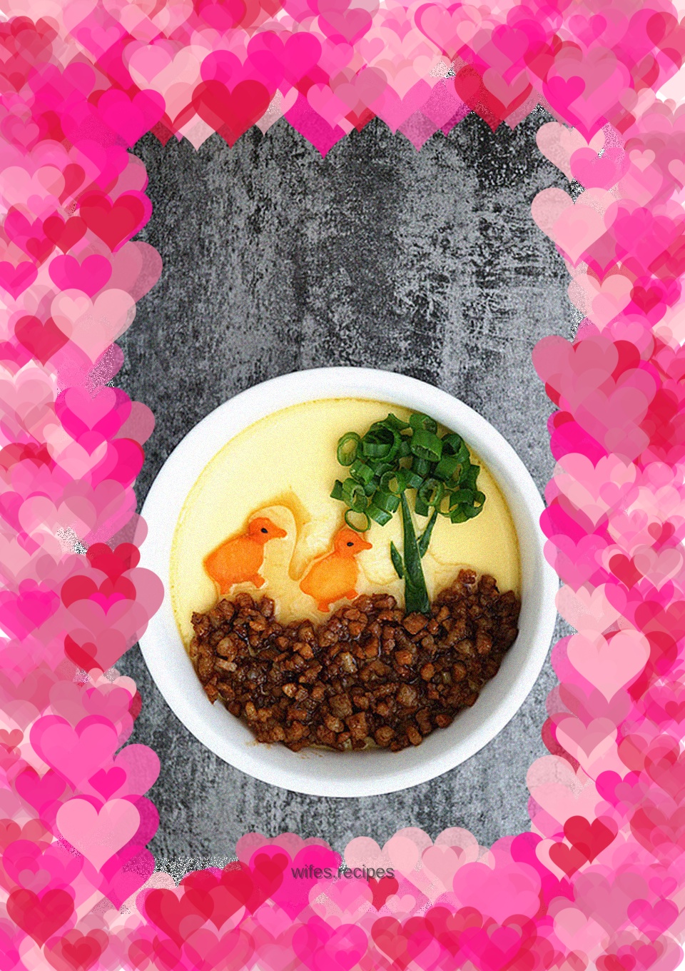 【Minced meat and egg custard】