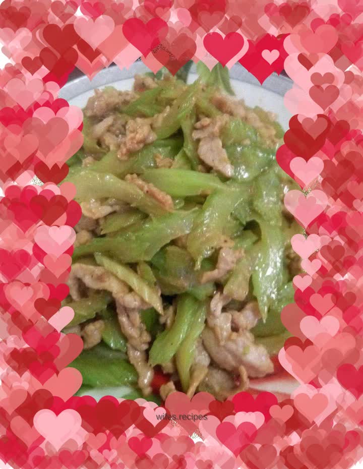 Shredded celery and pork
