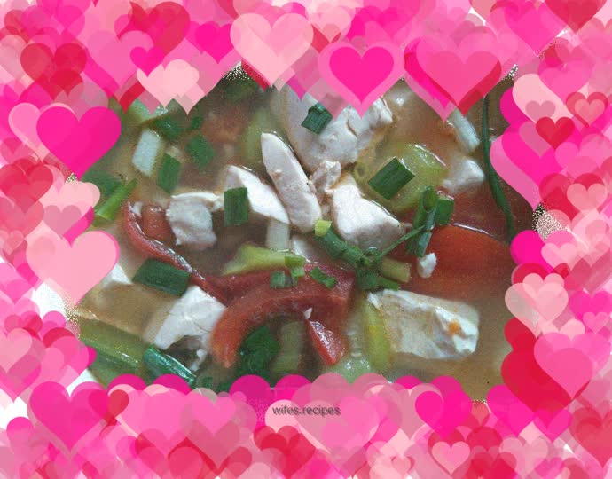 Tomato, Tofu and Luffa Soup