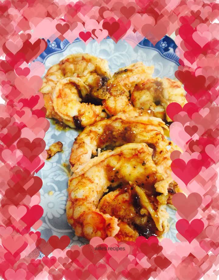 Pan-fried Argentinian red shrimp