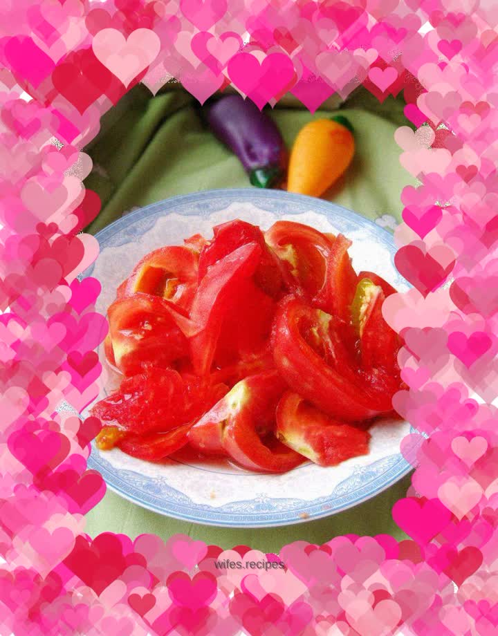 Tomatoes mixed with honey sauce