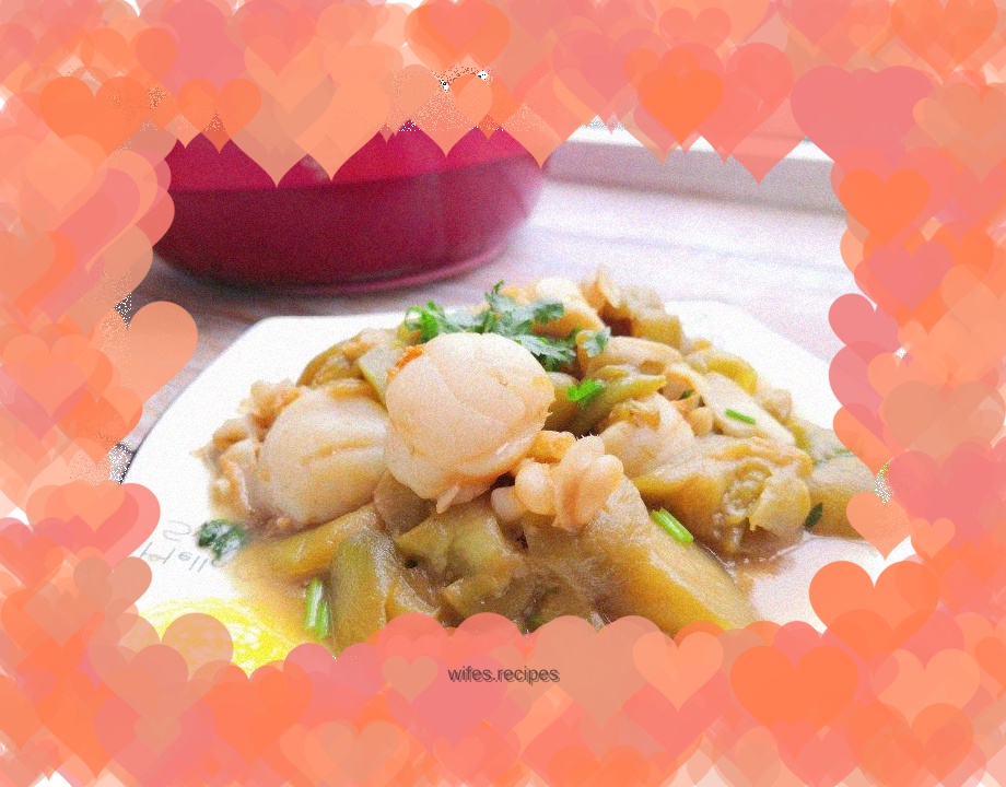 Scallops and eggplant stew