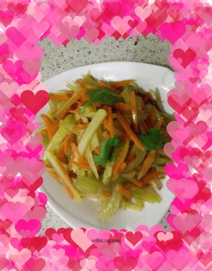 Cold celery and three delicacies