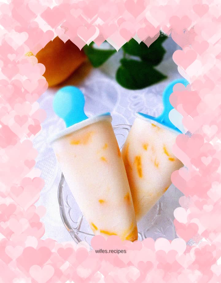 Mango yogurt popsicle