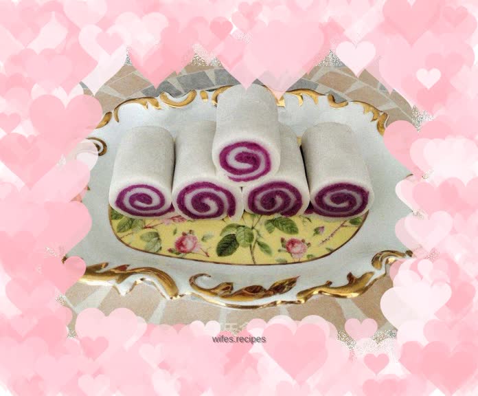 Purple sweet potato glutinous rice rolls
