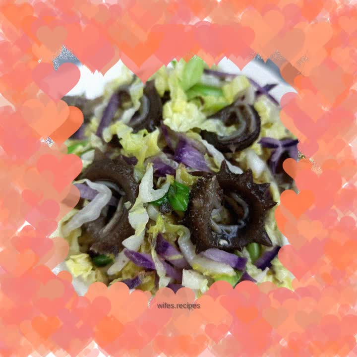 Stir-fried sea cucumber with milk cabbage