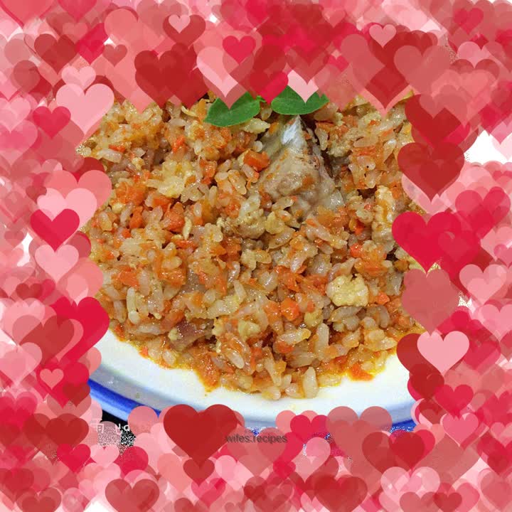 Steamed Pork Ribs with Carrot and Glutinous Rice