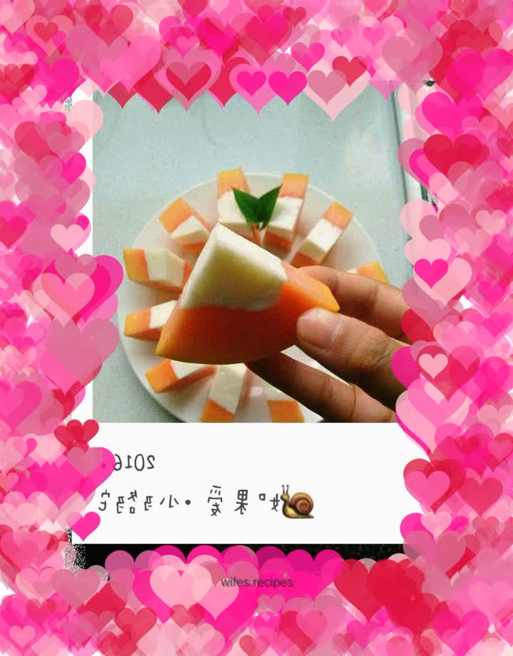 Halal papaya yogurt jelly