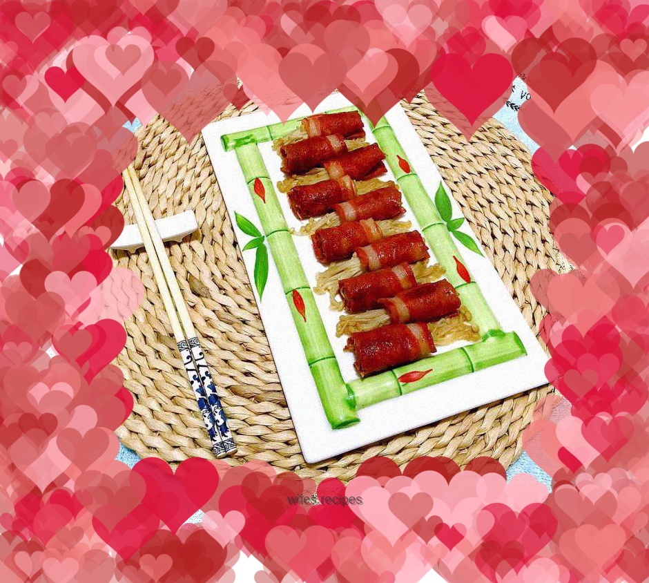 Bacon-wrapped Enoki Mushrooms