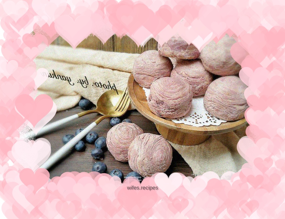 Purple sweet potato and taro cake