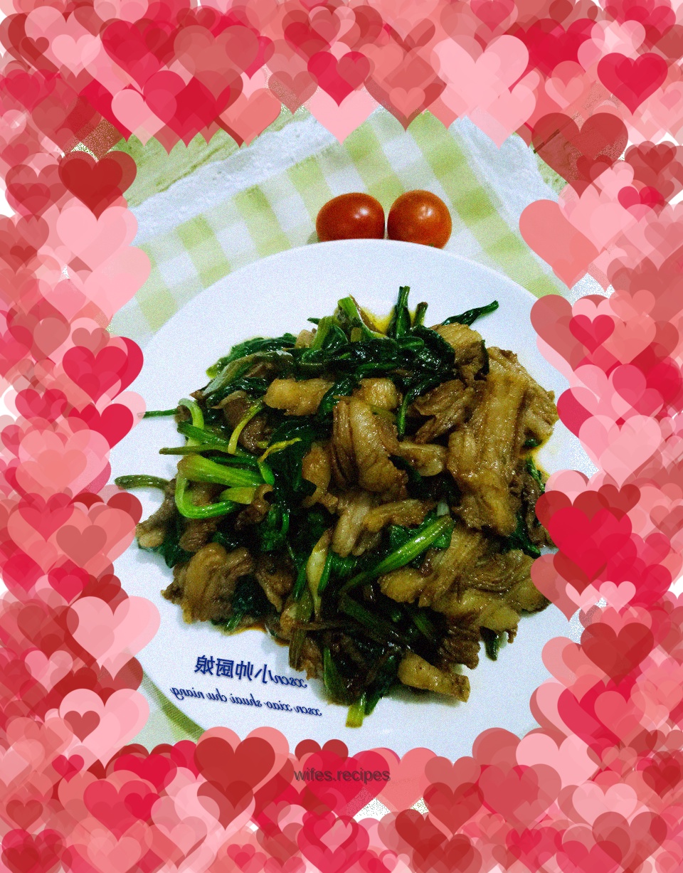 Twice-cooked mutton ~ Stir-fried pork belly mutton with spinach