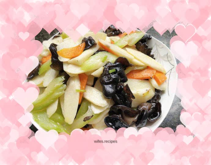 Fried fungus with yam