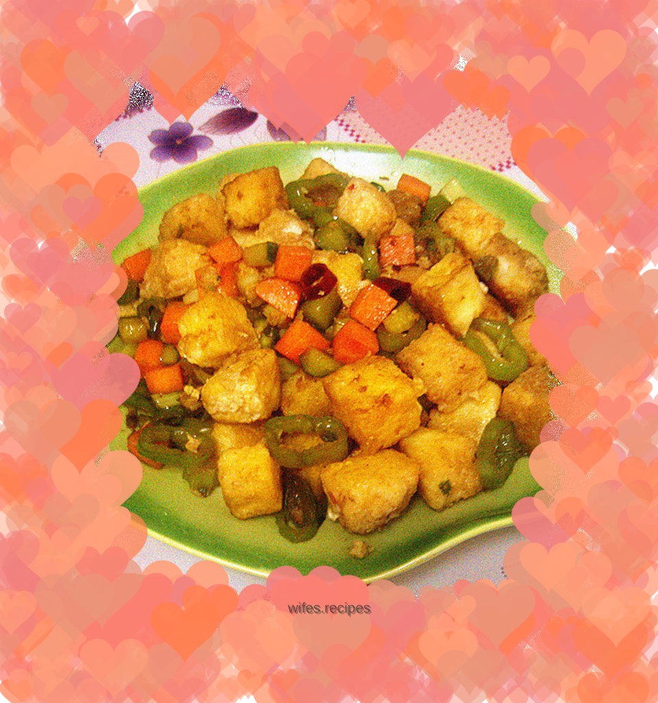 Vegetarian fried golden steamed buns