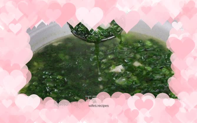 Green vegetable and tofu soup