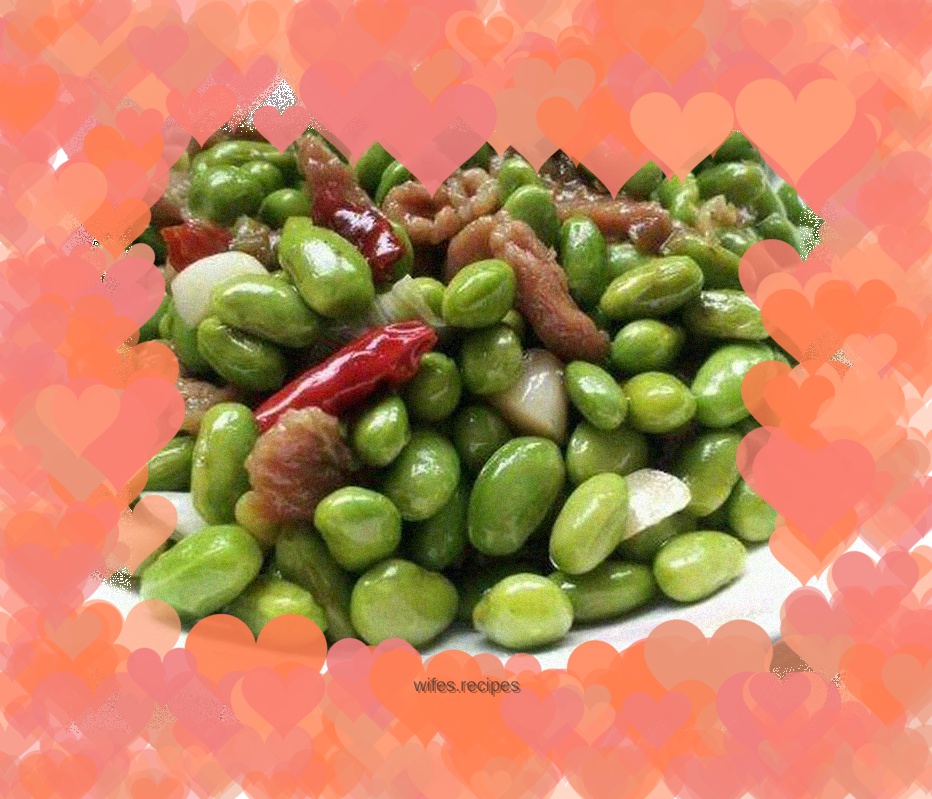 Fried pork with edamame