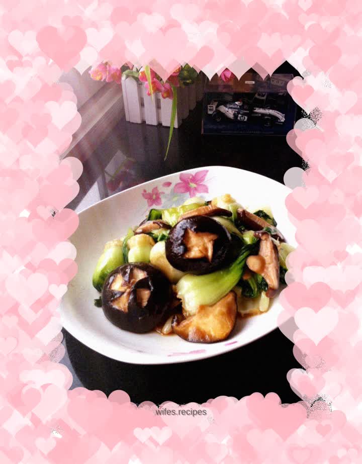 Stir-fried rapeseed with mushrooms