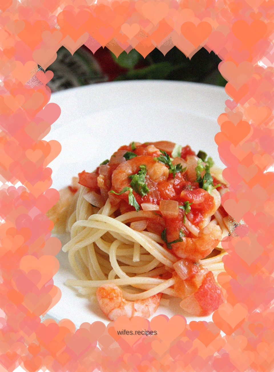 Fried Pasta with Shrimp and Tomato