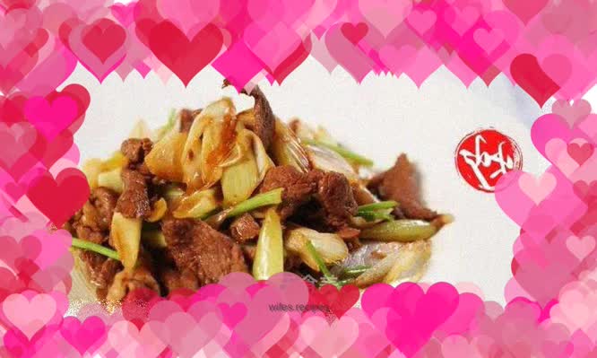 Stir-fried mutton with green onions