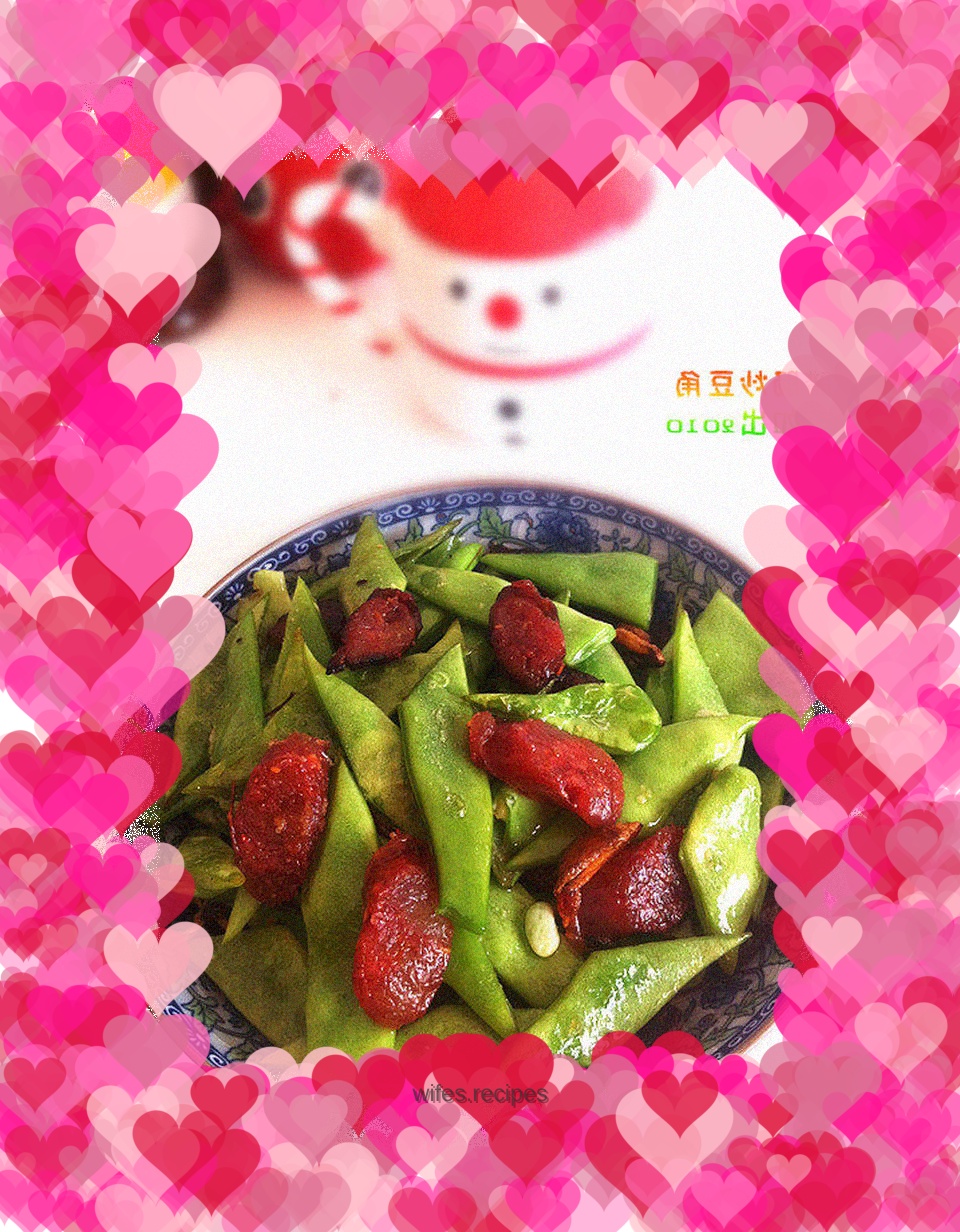 Stir-fried beans with sausage