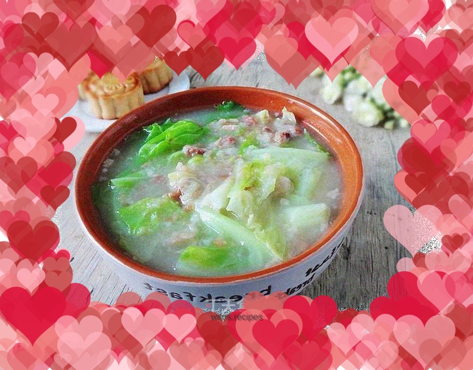 Ham mooncake and vegetable soup