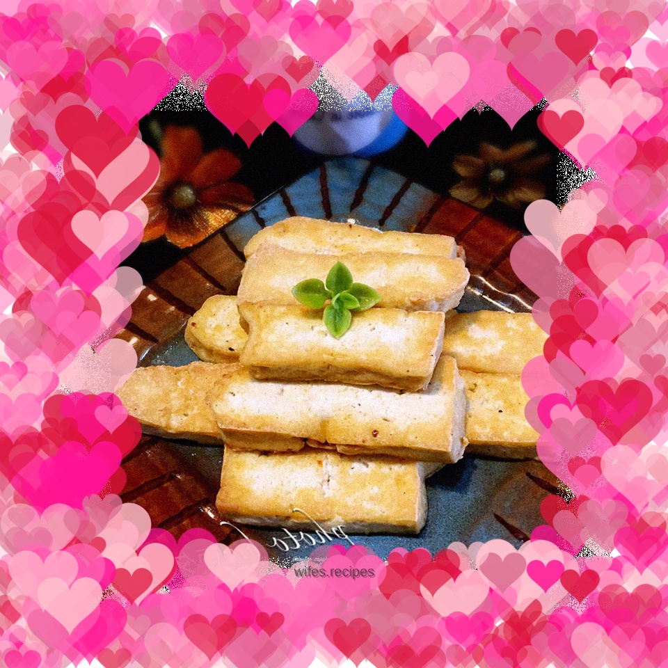 Homemade grilled tofu cubes