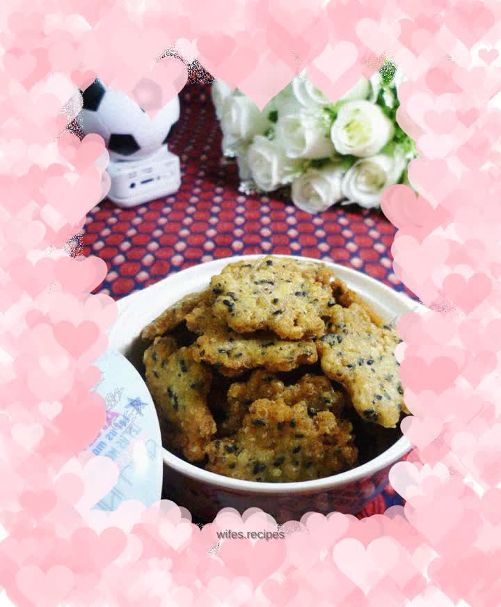 Salt and pepper and sesame rice crispy rice