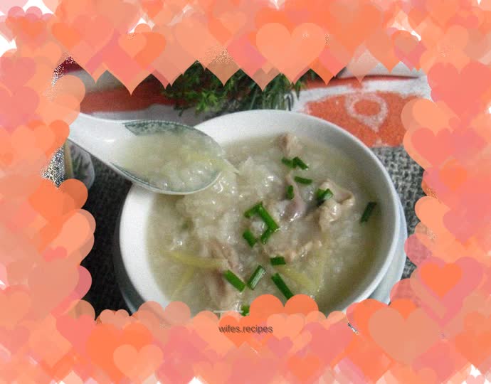 Pork belly rice porridge