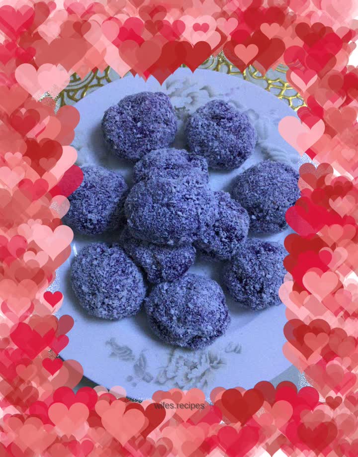 Purple sweet potato glutinous rice cake